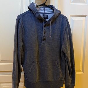 J. Crew Women's Blue Washed Hoodie with Buttons
